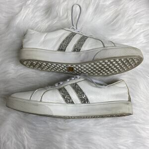 Kaanas White Silver Glitter Stripe Sneaker‎ Size 8